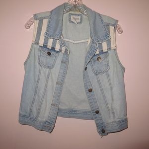 light blue denim vest